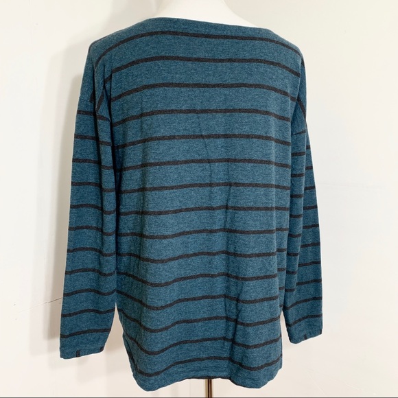 SOLD-Eileen Fisher Organic Cotton Striped Tee - Picture 4 of 8